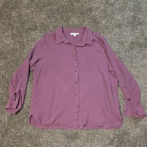 Anne Klein Mauve Button-Down Shirt